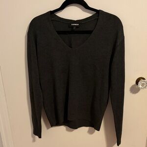 Express Charcoal V-Neck Sweater